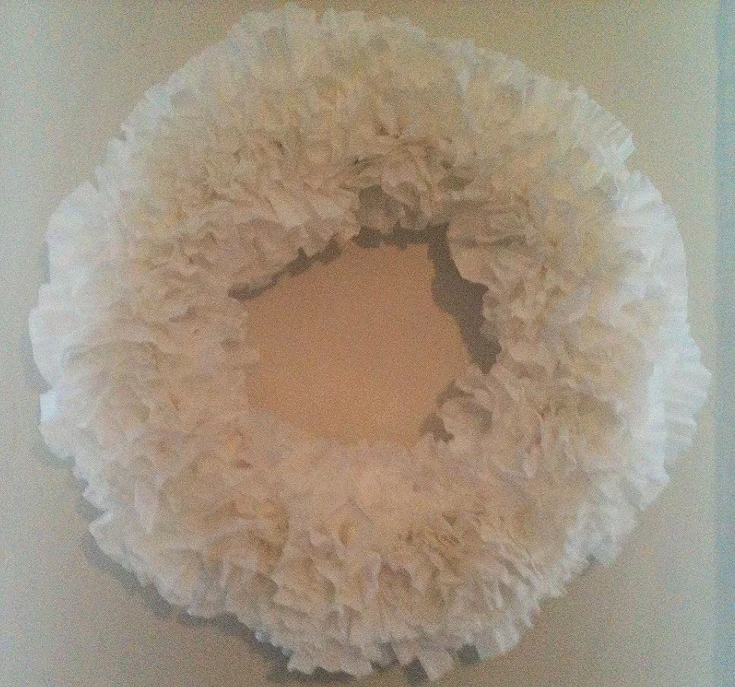 coffee filter close up wreath
