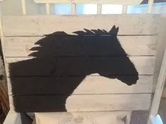 horse silhouette pallet art