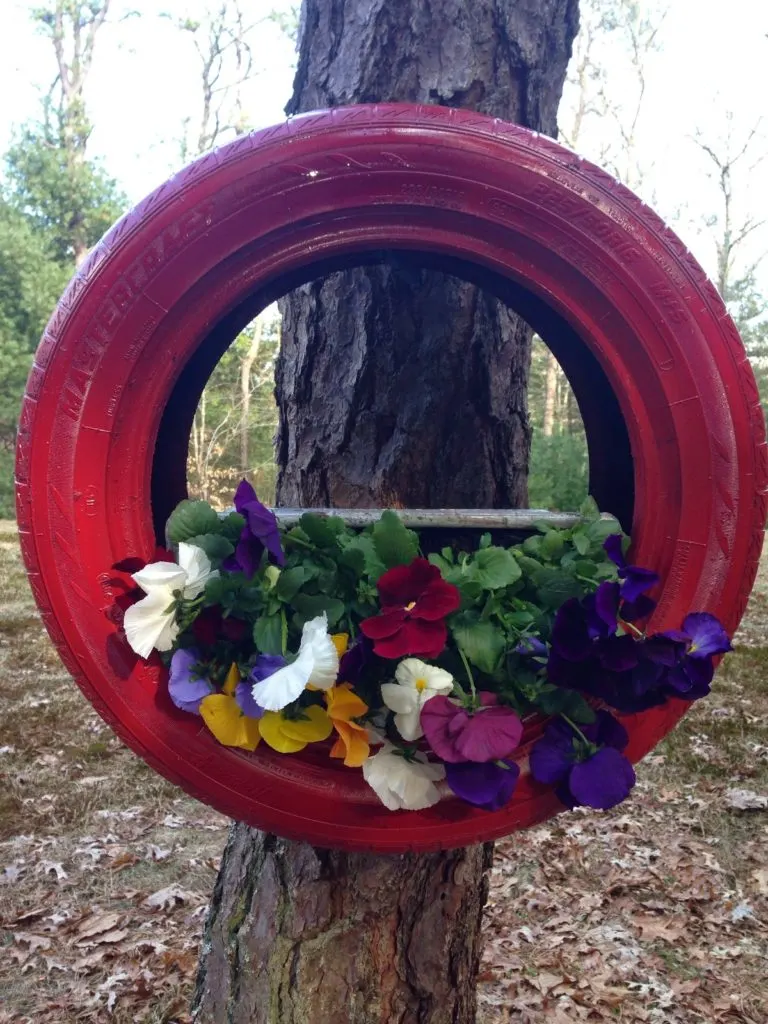 Old Tire Turned Planter Our Crafty Mom