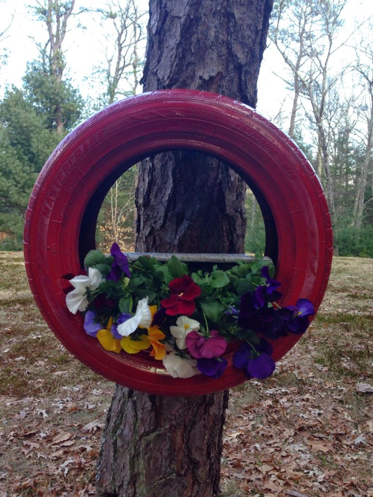 Old Tire Turned Planter Our Crafty Mom