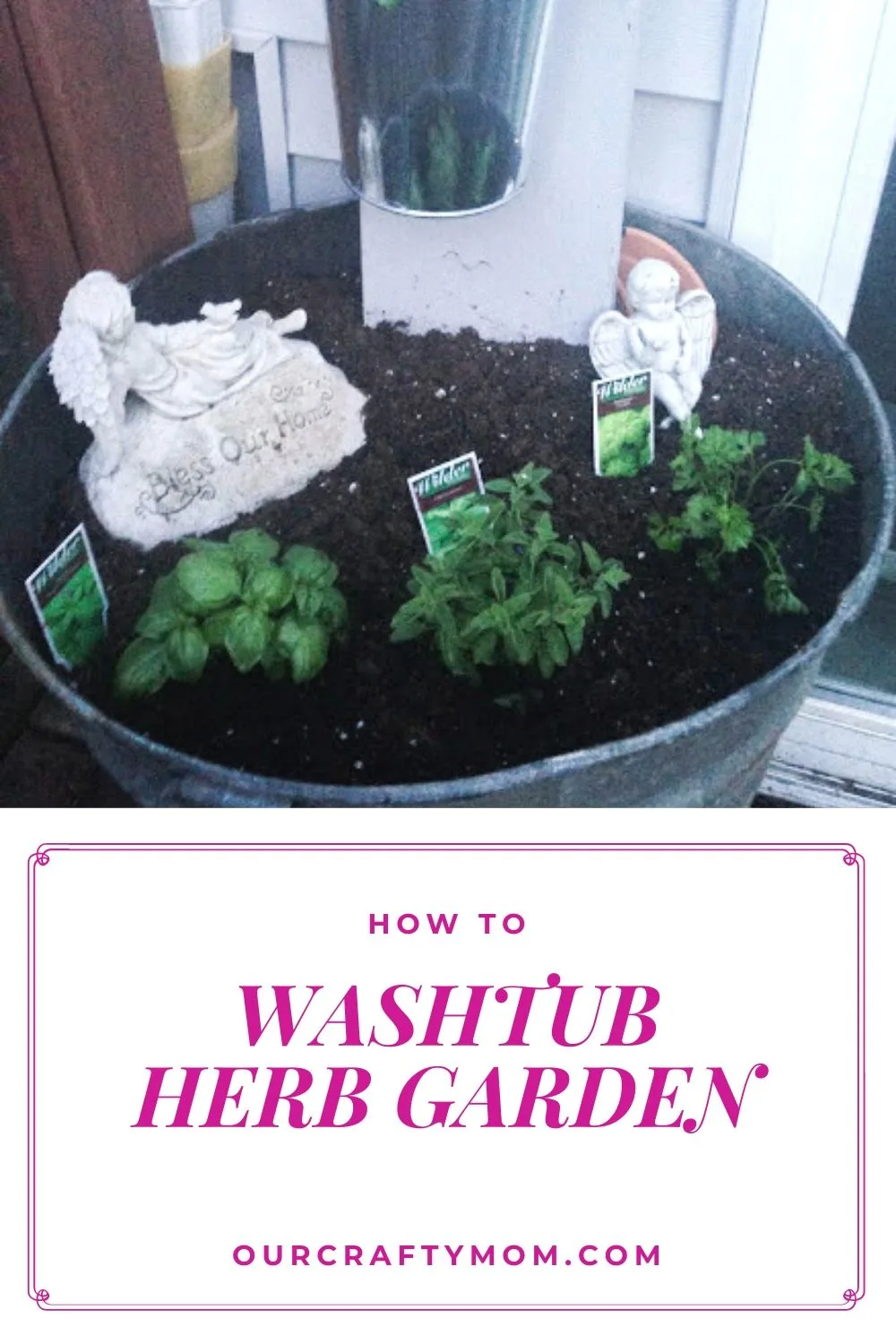 washtub herb garden
