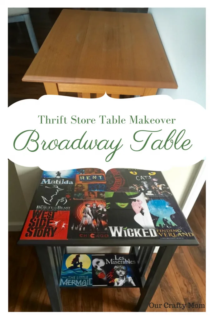 Thrift Store Table Makeover I Love Broadway Our Crafty Mom