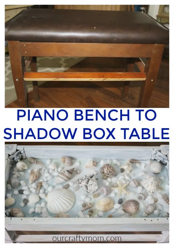 Piano bench to shadow box