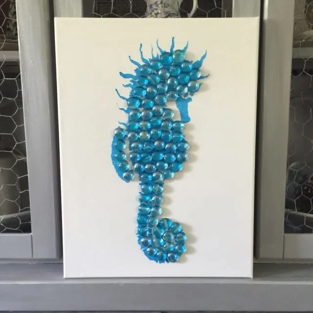 DIY Seahorse Stencil Art