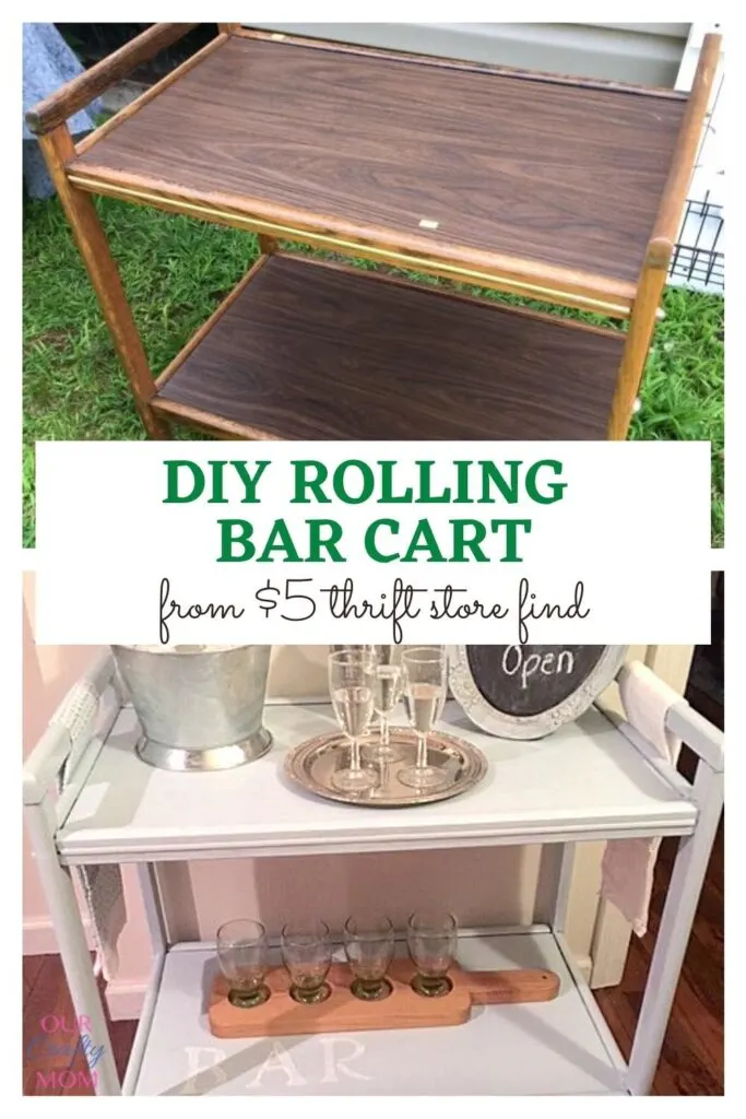 rolling bar cart makeover