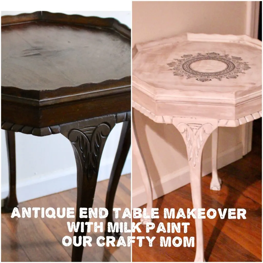 Antique End Table Makeover With Milk Paint Our Crafty Mom