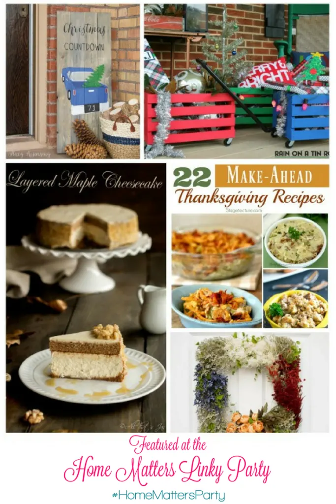 Come join the fun and link your blog posts at the Home Matters Linky Party 112. Find inspiration recipes, decor, crafts, organize -- Door Opens Friday EST. 