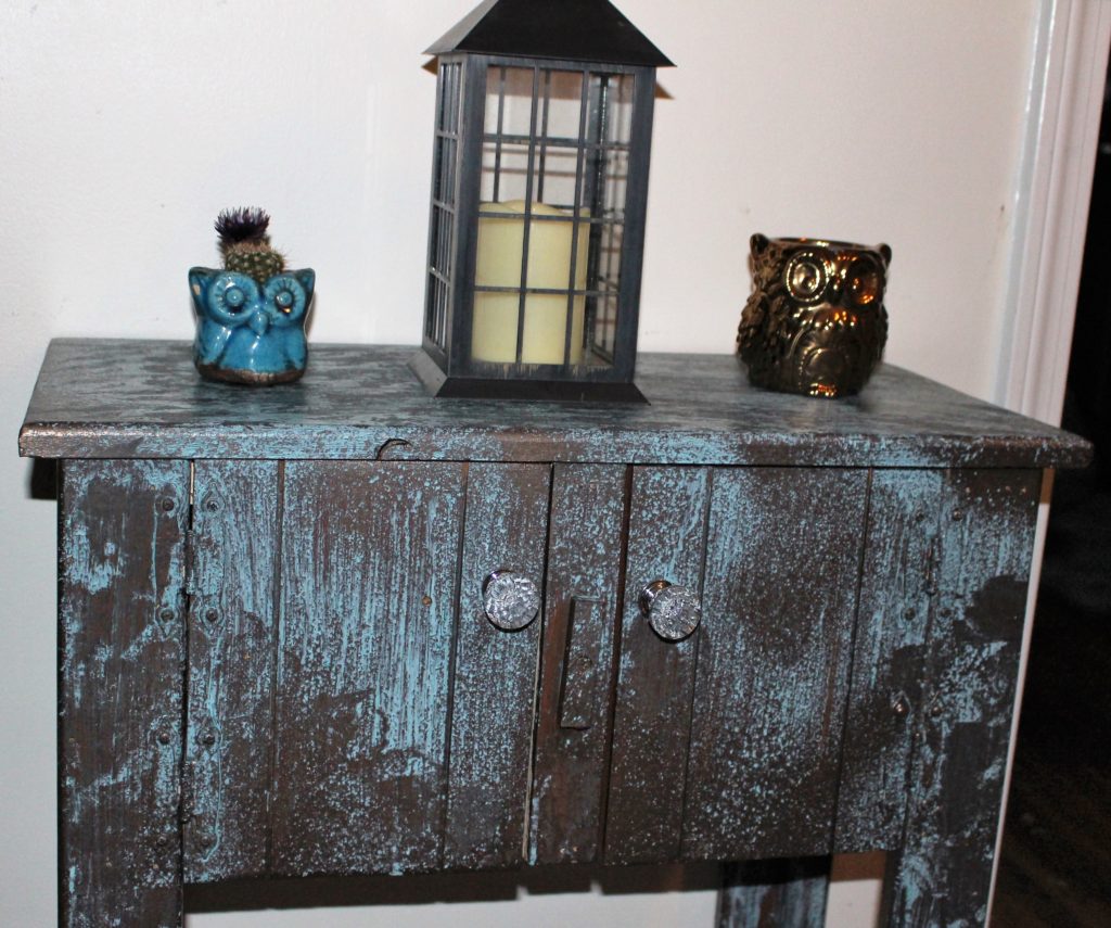 End Table Makeover With Modern Masters Metal Effects Our Crafty Mom