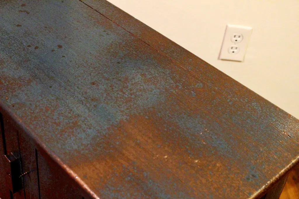 End Table Makeover With Modern Masters Metal Effects Our Crafty Mom