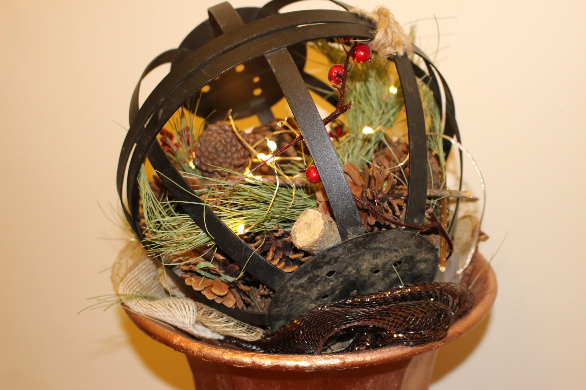 How To Make A Metal Garden Sphere From Thrift Store Find