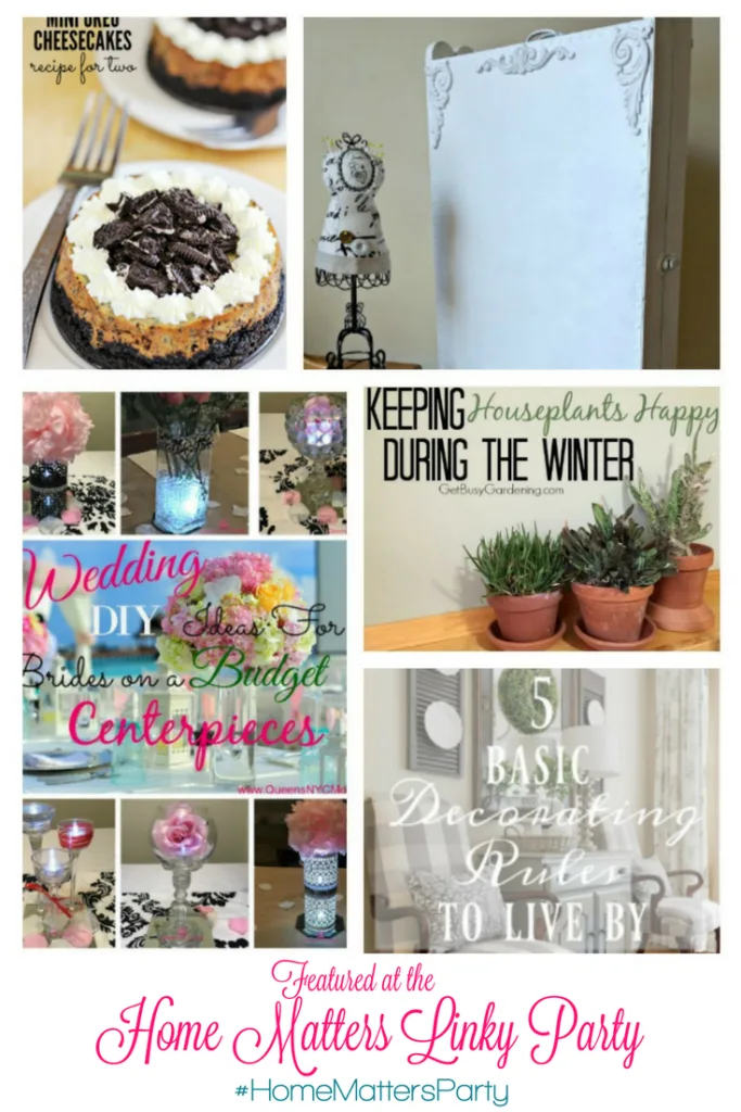 Come join the fun and link your blog posts at the Home Matters Linky Party 122. Find inspiration recipes, decor, crafts, organize -- Door Opens Friday EST.