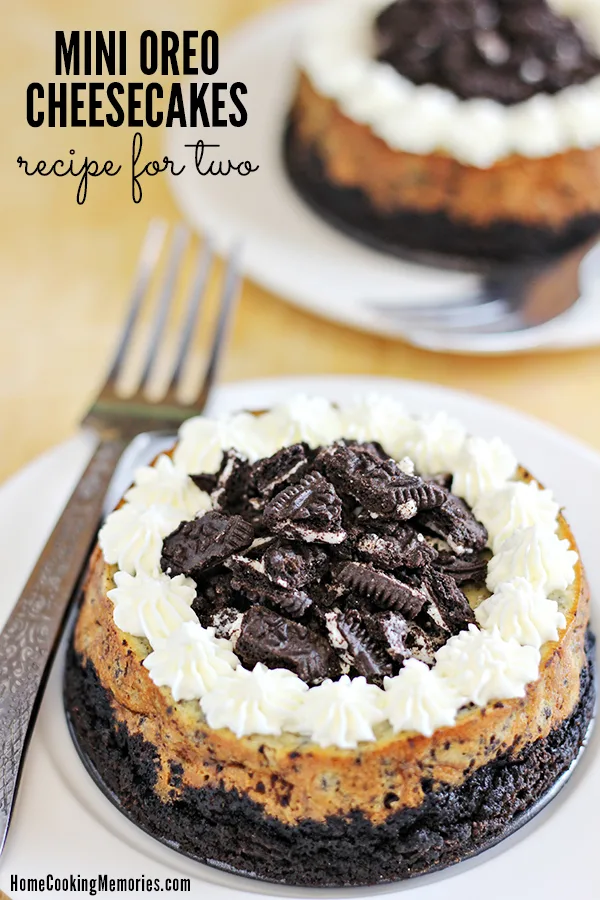 Mini Oreo Cheesecakes for Two Recipe - Home Cooking Memories - HMLP 122 Feature