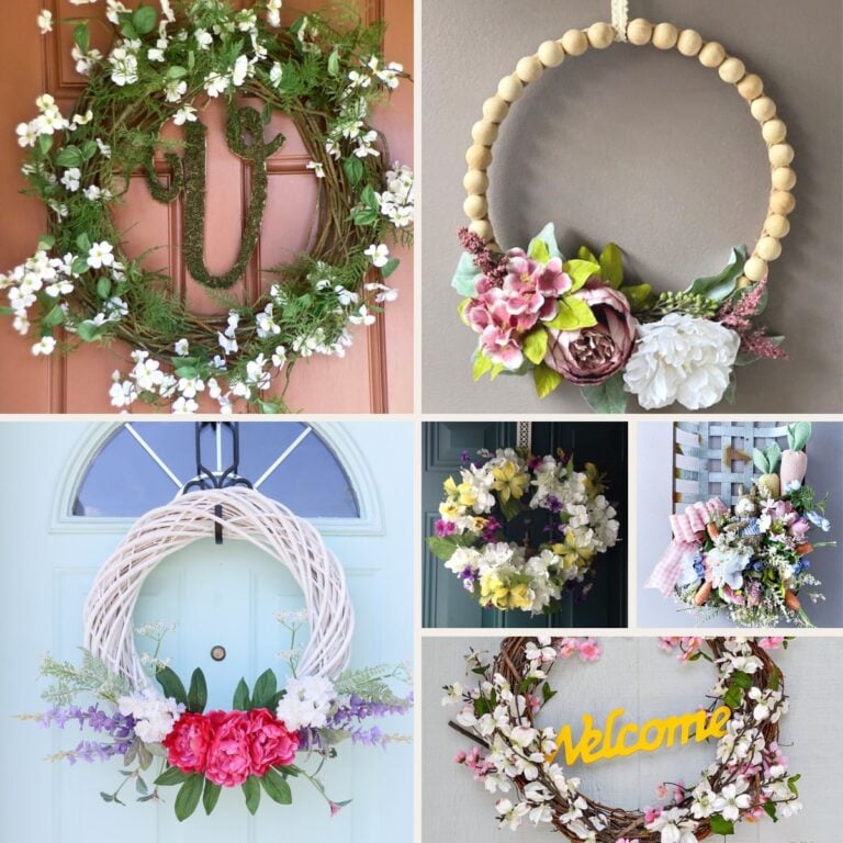 6 image collage diy spring wreaths