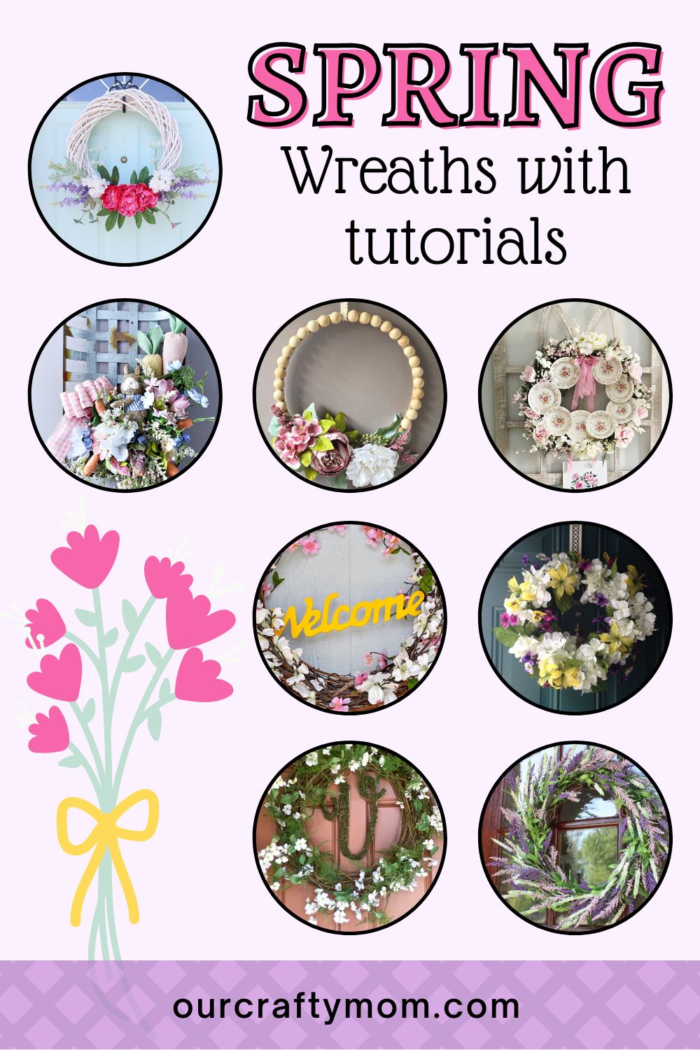 spring wreaths with tutorials circle collage