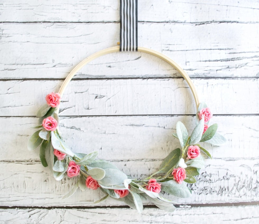 spring felt flowers wreath diy