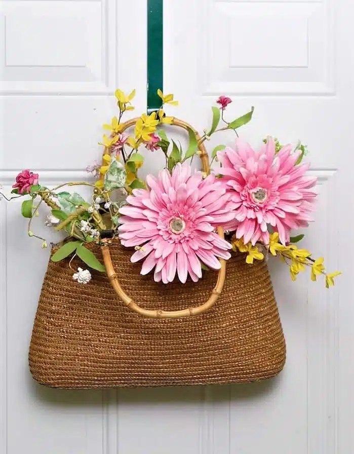 straw purse wreath diy