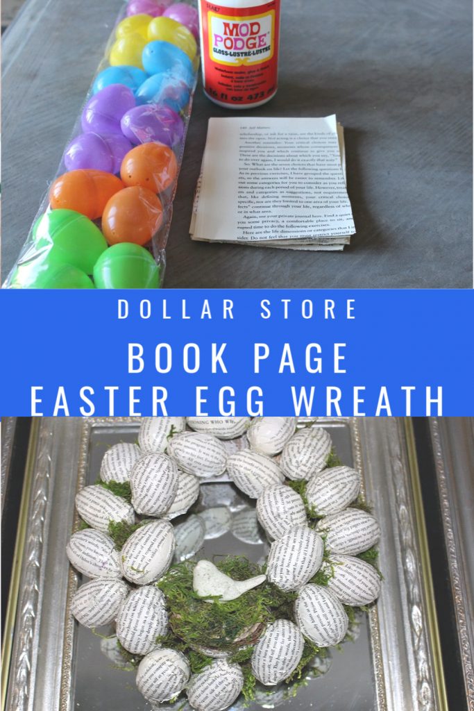 book page easter egg wreath
