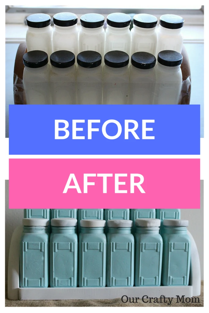 Craft Destash Challenge Milk Glass Spice Rack Update Our Crafty Mom 3