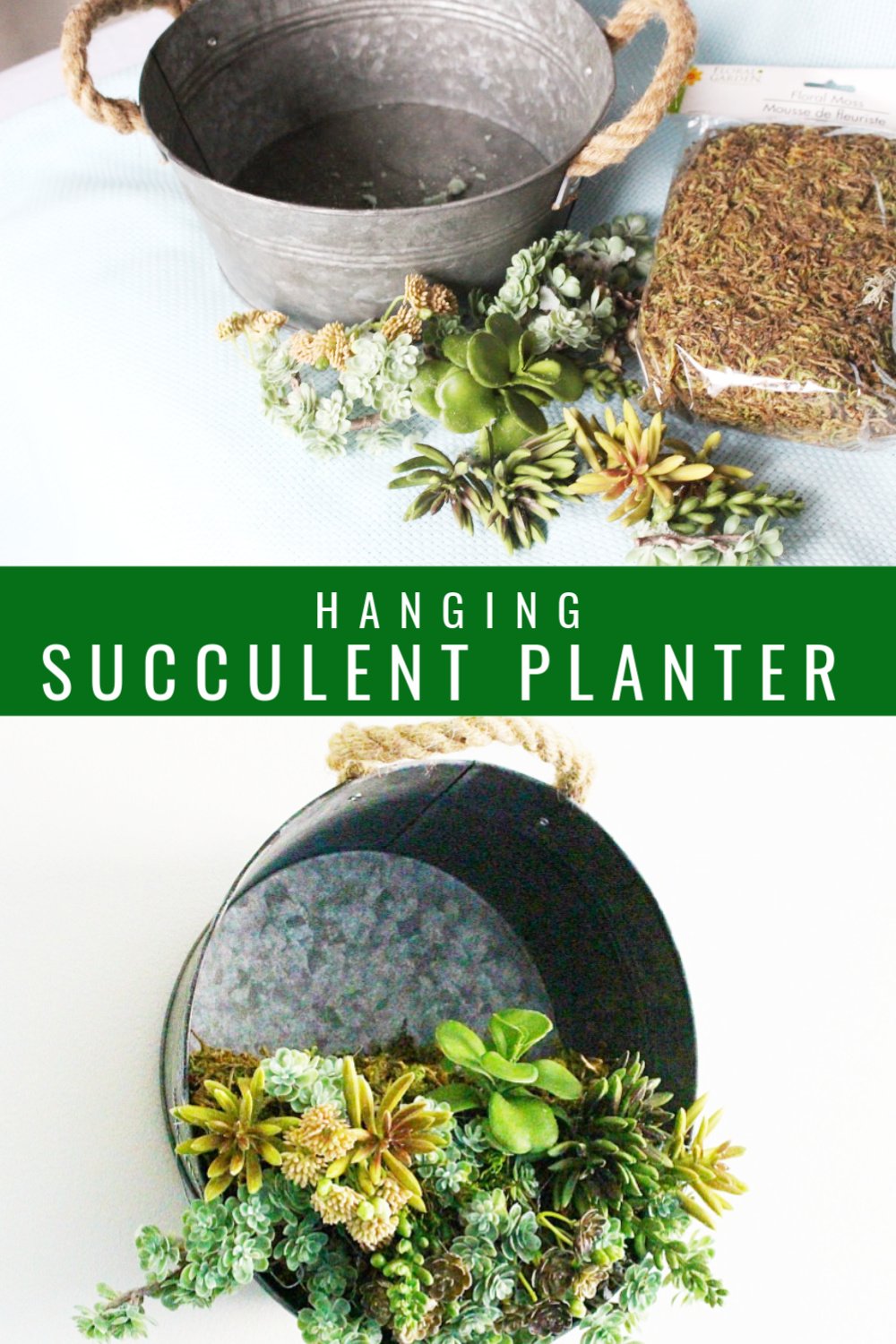 Galvanized Bucket Hanging Succulent Planter Our Crafty Mom