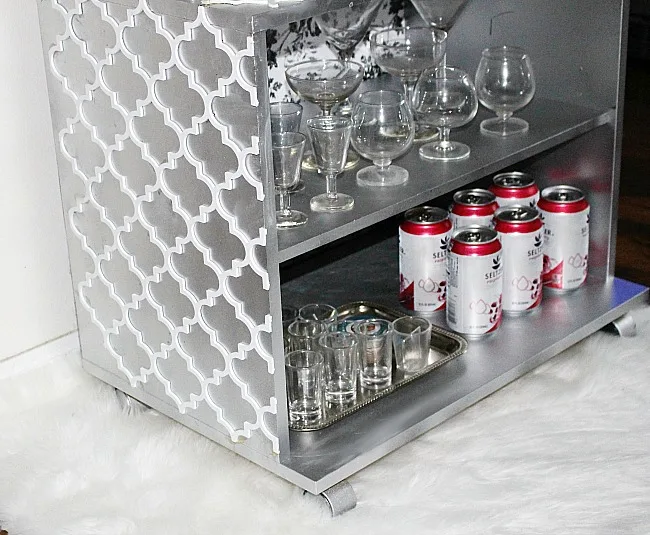 How To Turn An Old Bookshelf Into A DIY Bar Cart Our Crafty Mom 4