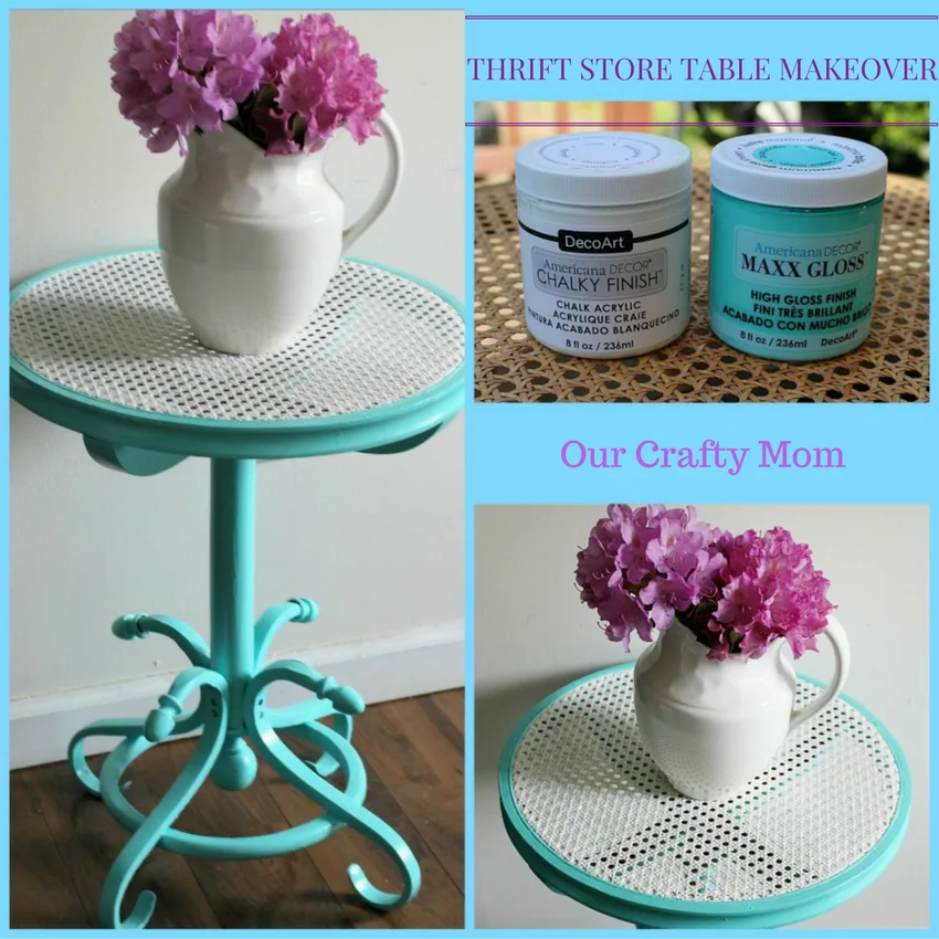 Thrift Store Cane Top Table Makeover Our Crafty Mom Pinterest.jpg