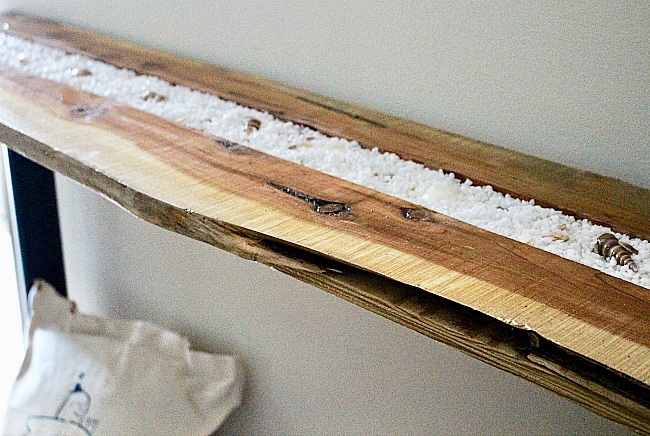 DIY live edge wood console table
