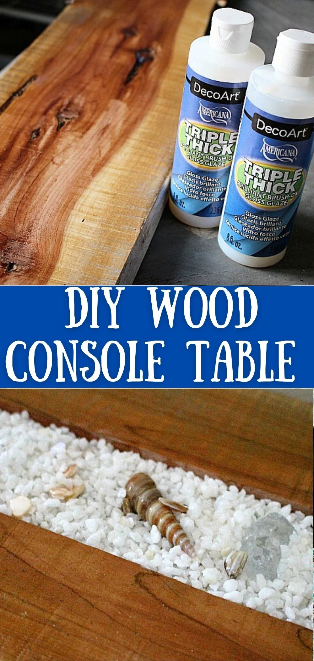 diy wood console table collage