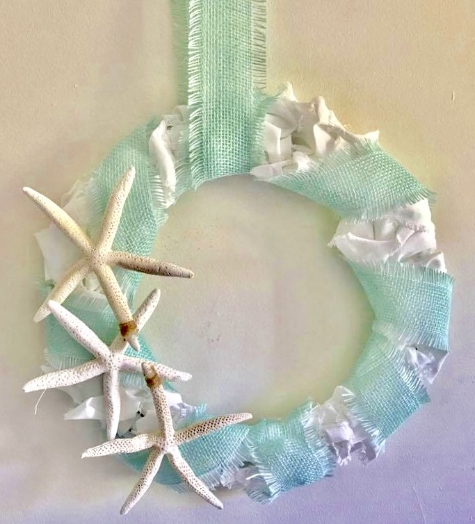 DIY Coastal Burlap Starfish Wreath Our Crafty Mom