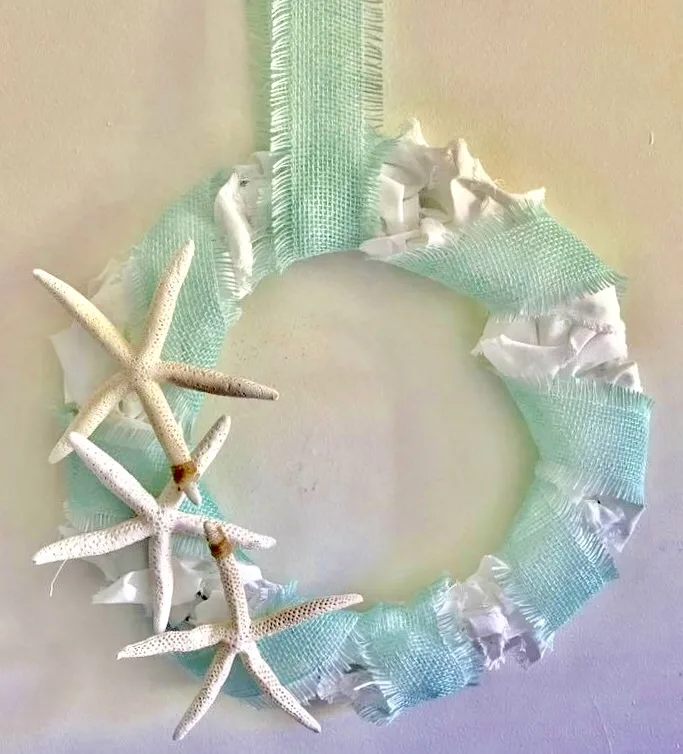 DIY Coastal Burlap Starfish Wreath Our Crafty Mom