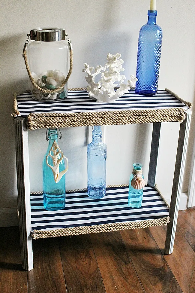 Nautical Side Table Makeover Our Crafty Mom 5