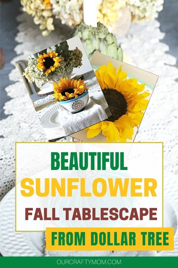 sunflower tablescape with artichokes