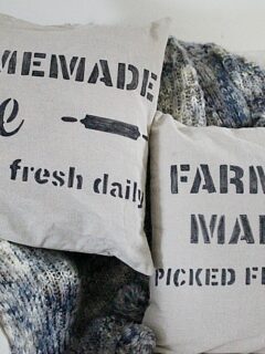 DIY Farmhouse Stenciled Pillows Our Crafty Mom