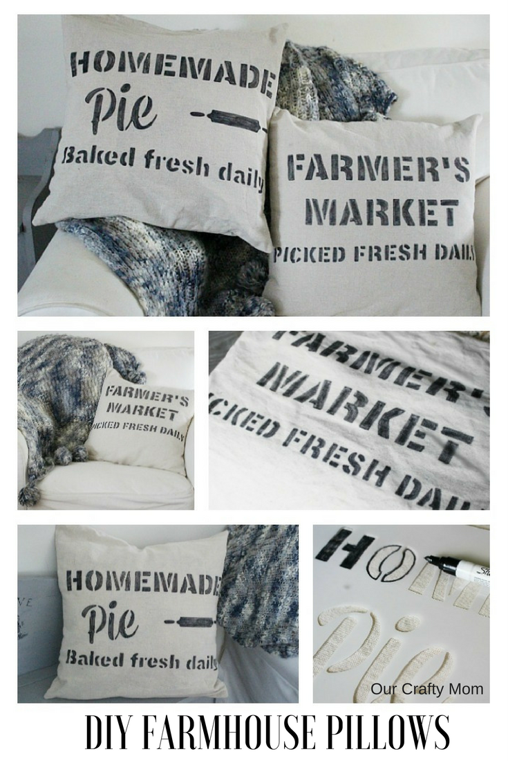 How To Make DIY Farmhouse Stenciled Pillows With A Sharpie!