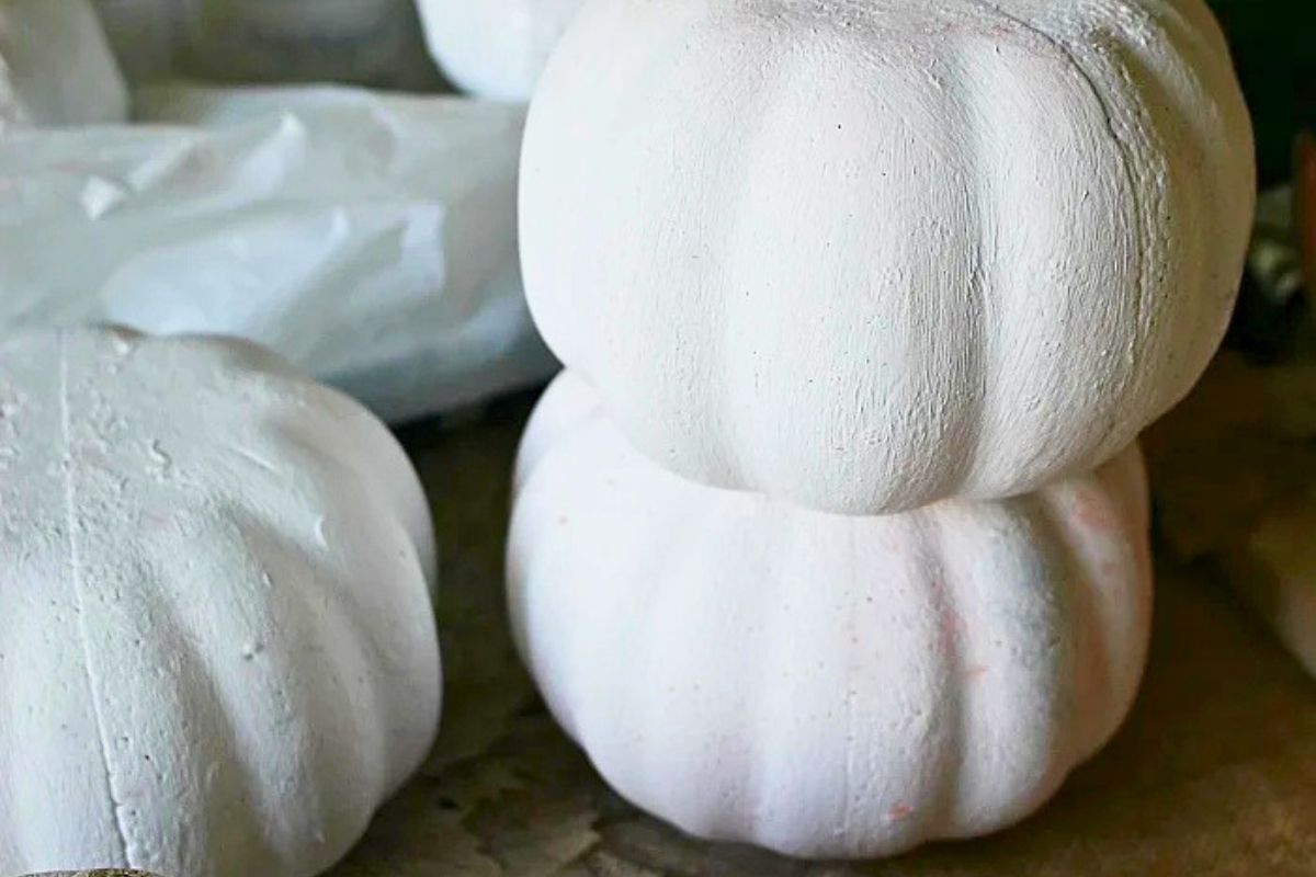 3 painted foam dollar tree pumpkins