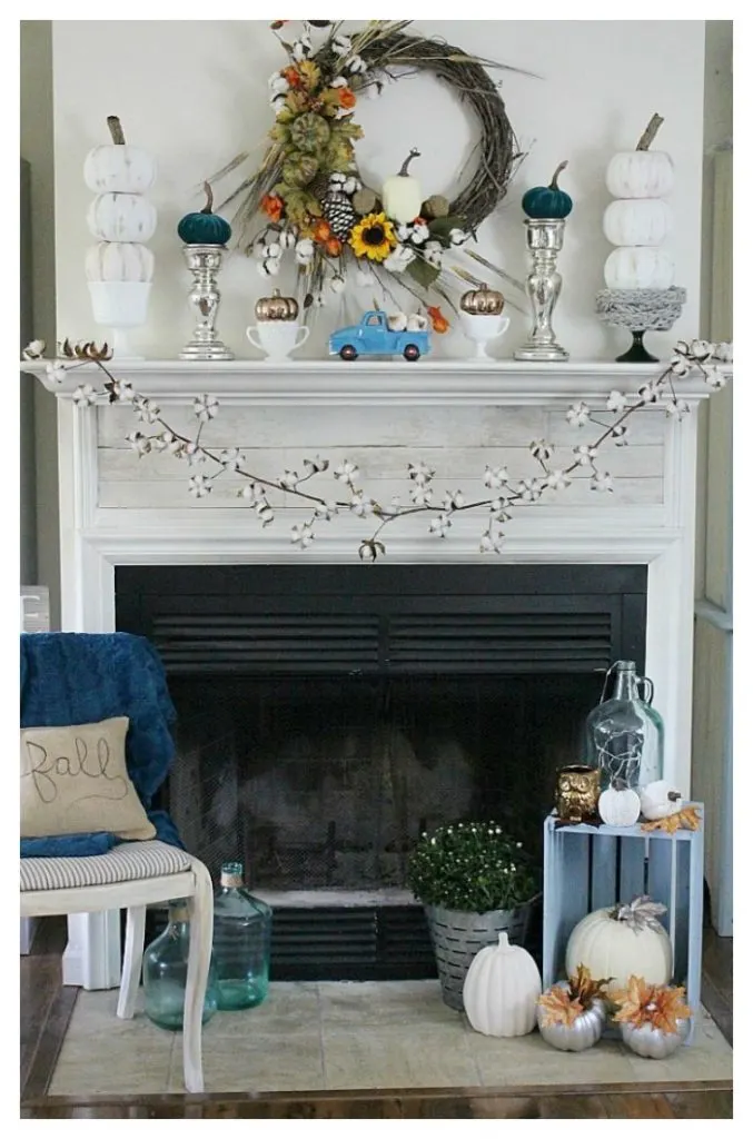 Farmhouse Style Neutral Fall Mantel Our Crafty Mom
