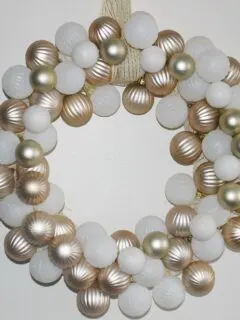Make A Rose Gold & White Dollar Tree Ornament Wreath Our Crafty Mom