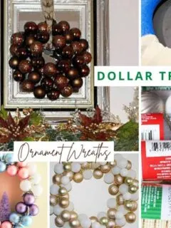 collage with ornament wreaths from dollar tree