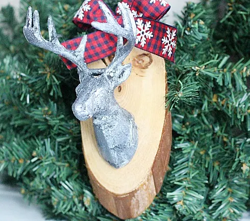 DIY Wood Slice Deer Ornament-Our Crafty Mom 