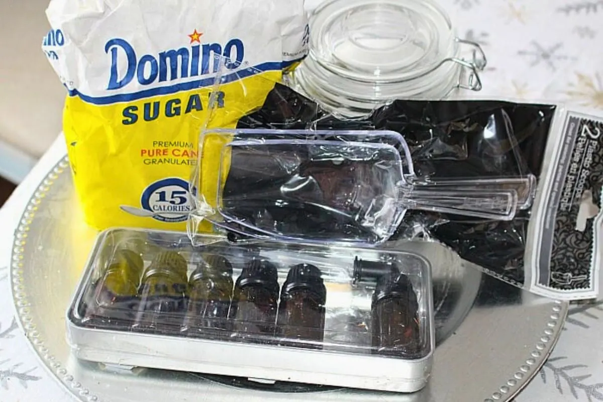 Homemade Peppermint Sugar Scrub ingredients