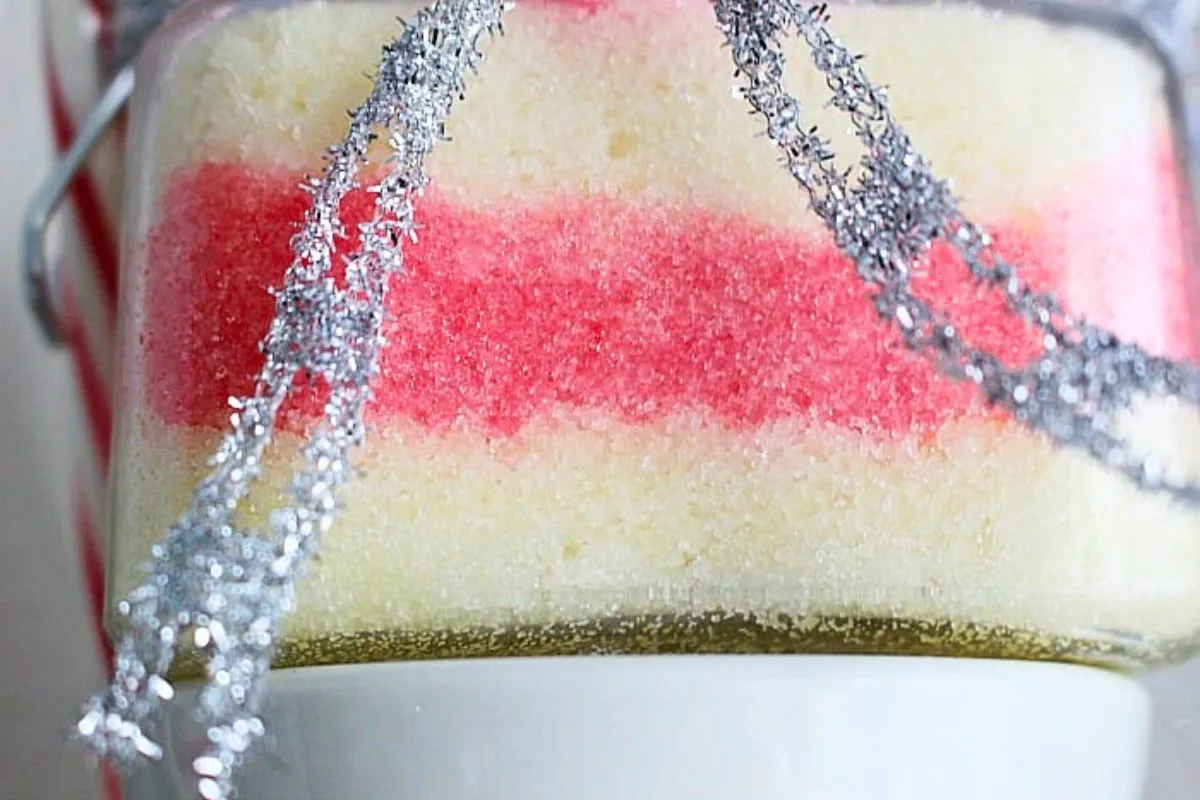 Homemade Peppermint Sugar Scrub  close up