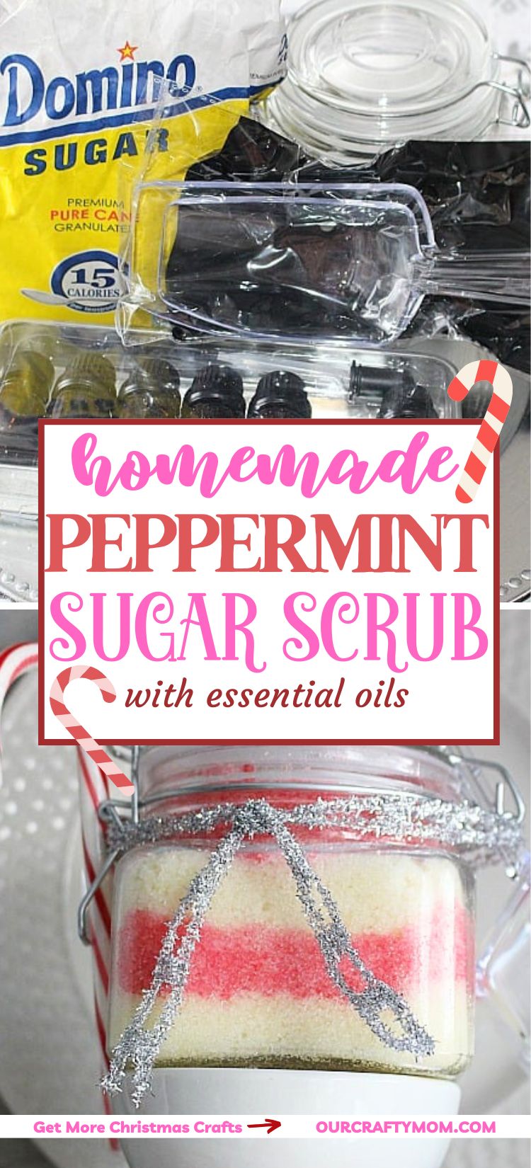 Homemade Peppermint Sugar Scrub 2 image collage