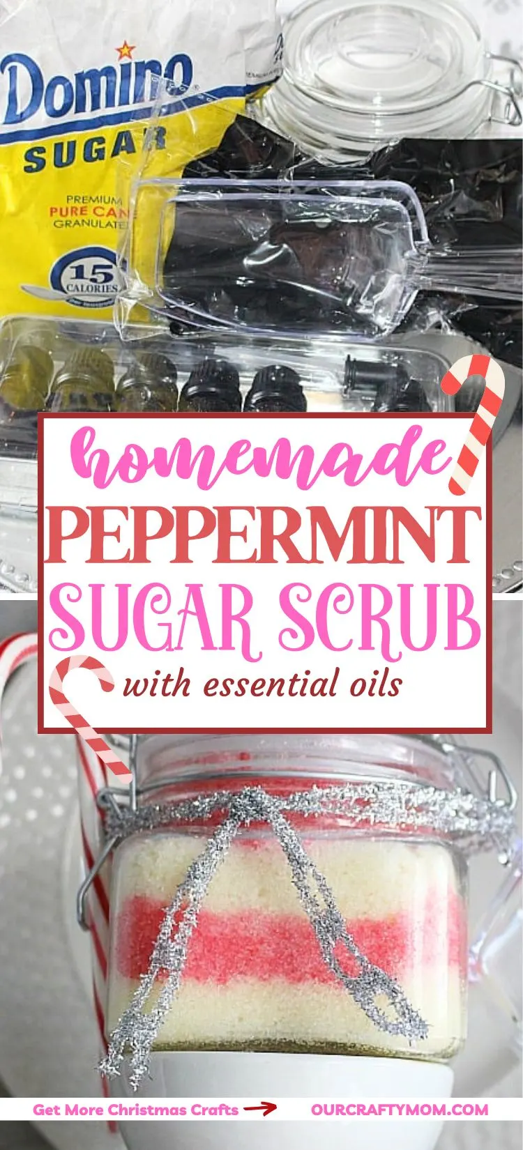 Homemade Peppermint Sugar Scrub 2 image collage