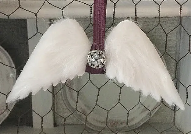 faux fur Angel Wings Ornaments 