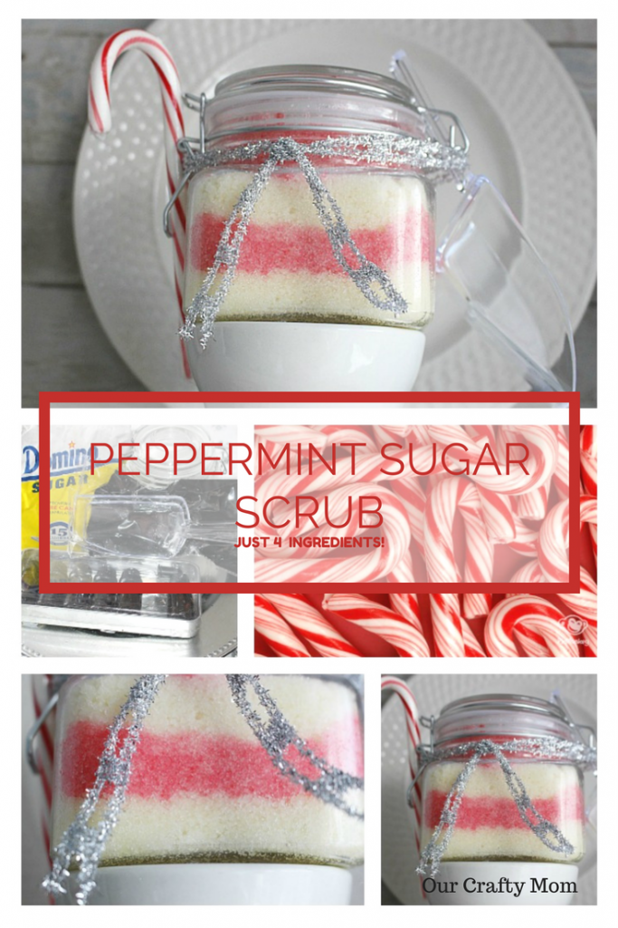 Easy Homemade Peppermint Sugar Scrub Recipes Our Crafty Mom #sugarscrub #peppermintsugarscrub