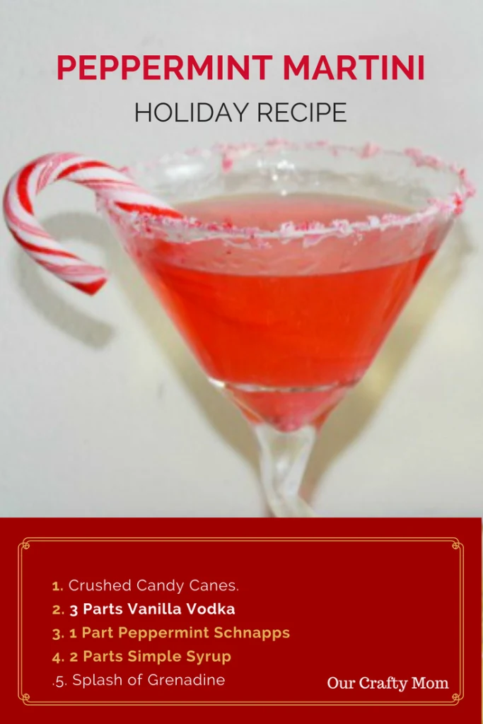 Peppermint Martini - Perfect For The Holidays! - Our Crafty Mom #virtualcocktailparty #holidaymartini #holidaycocktail