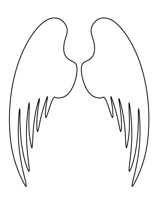free template for Angel Wings Ornaments 