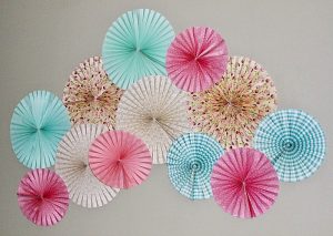 Create A Beautiful Feature Wall With Paper Fans - Our Crafty Mom