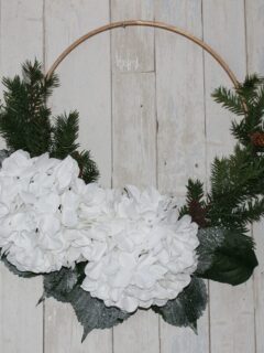 DIY Embroidery Hoop Winter Wreath Our Crafty Mom #winterwreath #winterdecor #embroideryhoop #craftdestashchallenge #crafts