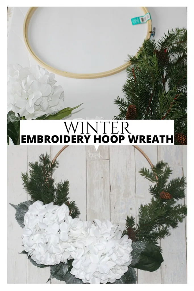 winter embroidery hoop wreath