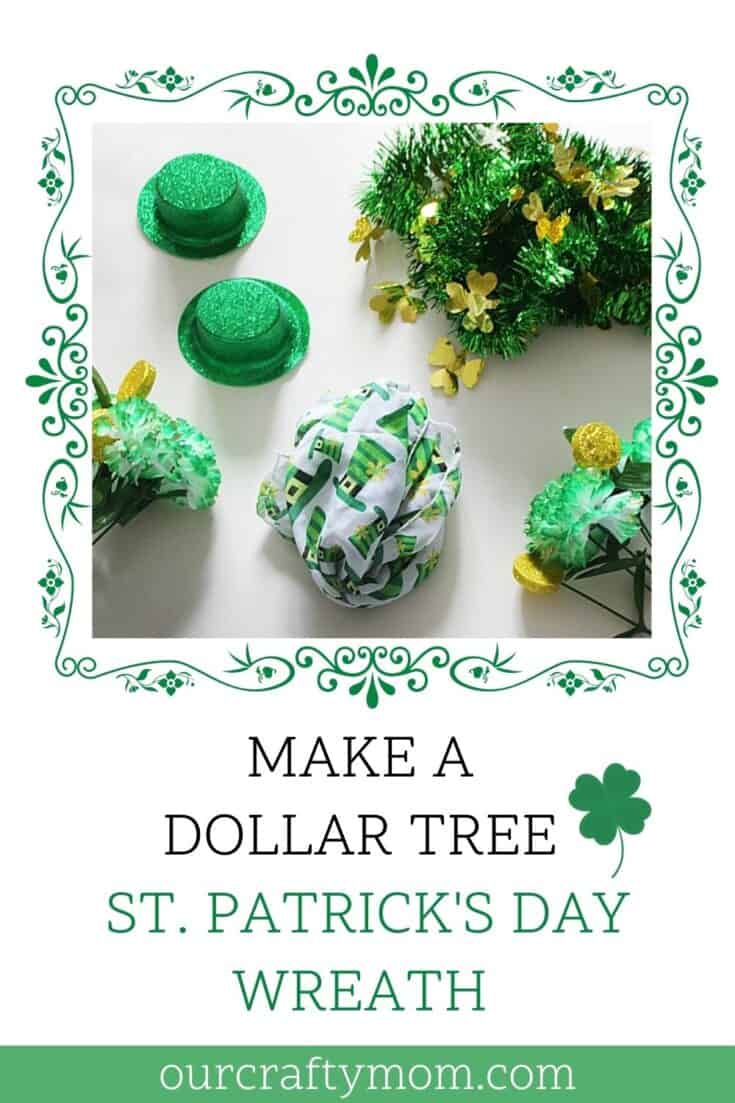 supplies for st patricks day wreath from dollar store